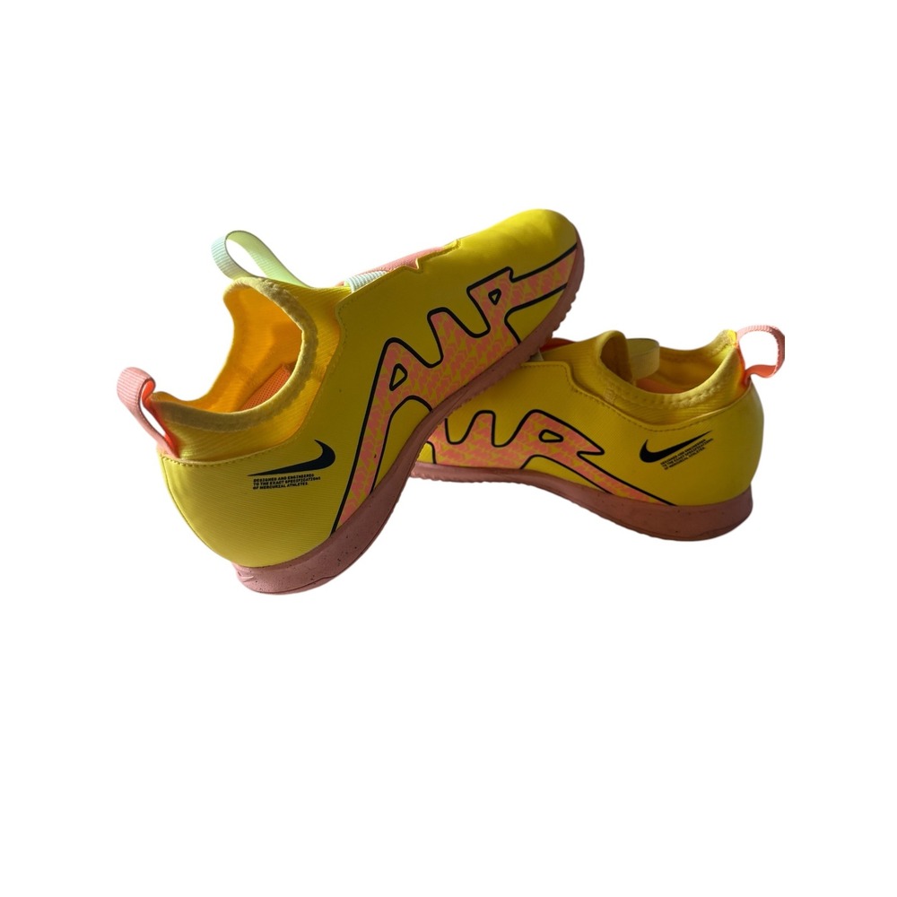 Nike Air Zoom Mercurial Kids Indoor Soccer Shoes Yellow Pink DJ5619-780 Sz 5.5Y